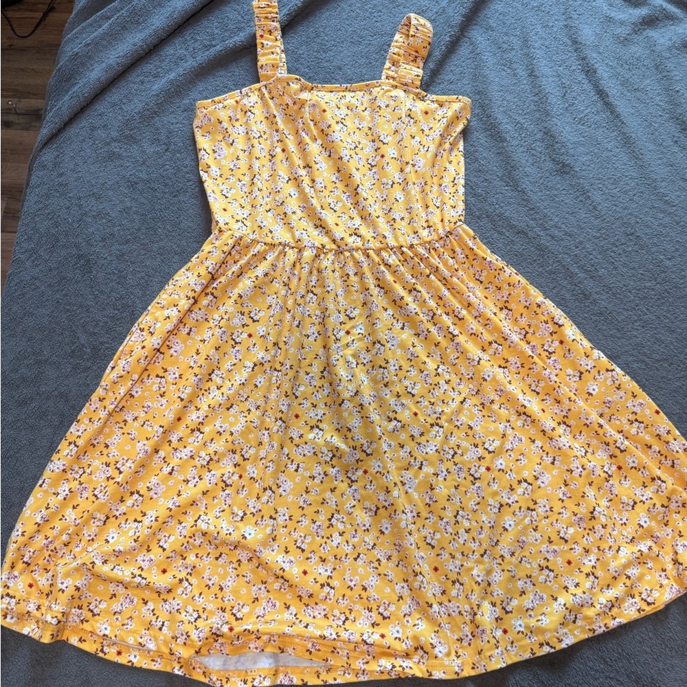 Floral Yellow Women’s Dress with pockets